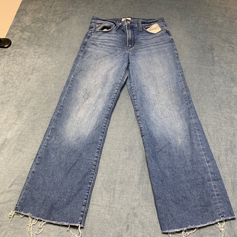 Hudson Rosalie Jeans Womens 27 Blue Denim Pockets Whiskering Light Wash Wide Leg